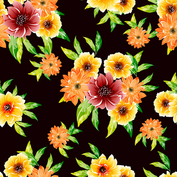 vector illustration of bright flowers pattern background - Vector, afbeelding