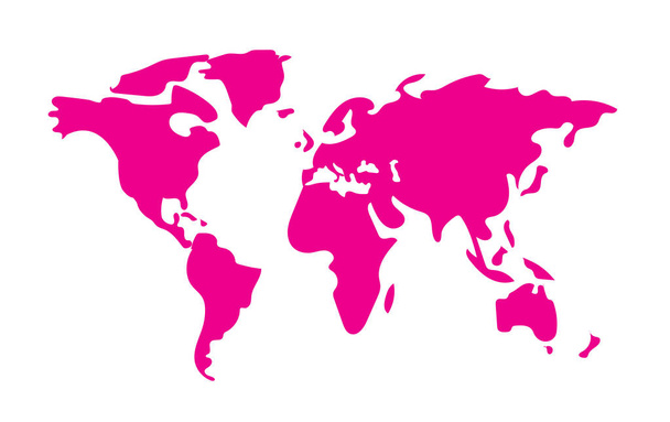 Mão desenhado rosa Mapa do Mundo vetor fundo
 - Vetor, Imagem