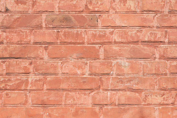 テラコッタ ペイントでレンガの壁。抽象的な背景 - 写真・画像