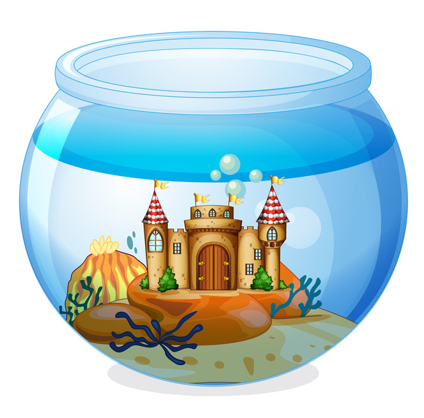 Un castillo dentro del acuario
 - Vector, Imagen