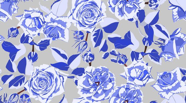 Seamless Rose Pattern in Vintage Style. - Vettoriali, immagini