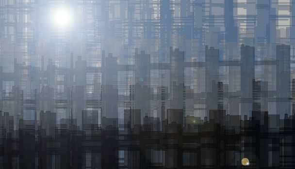 Structure factory urban landscape abstract background in digital art - Fotó, kép