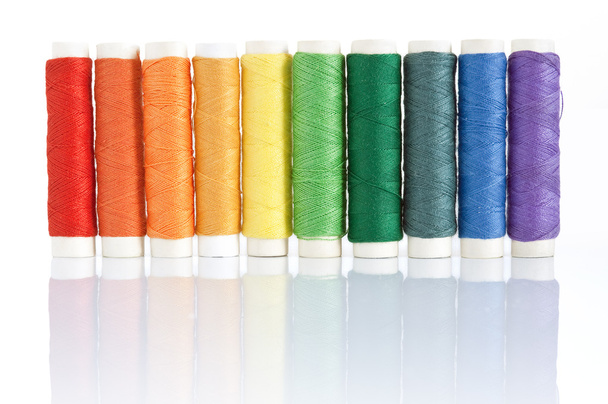 Colorful spools threads - Foto, afbeelding