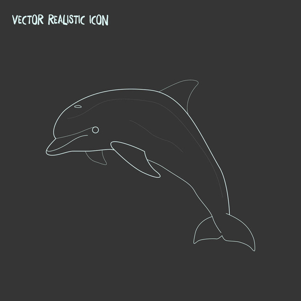イルカのアイコン ライン要素。ウェブ モバイル アプリのロゴ デザインのきれいな背景に分離されたイルカのアイコン ライン イラスト. - 写真・画像