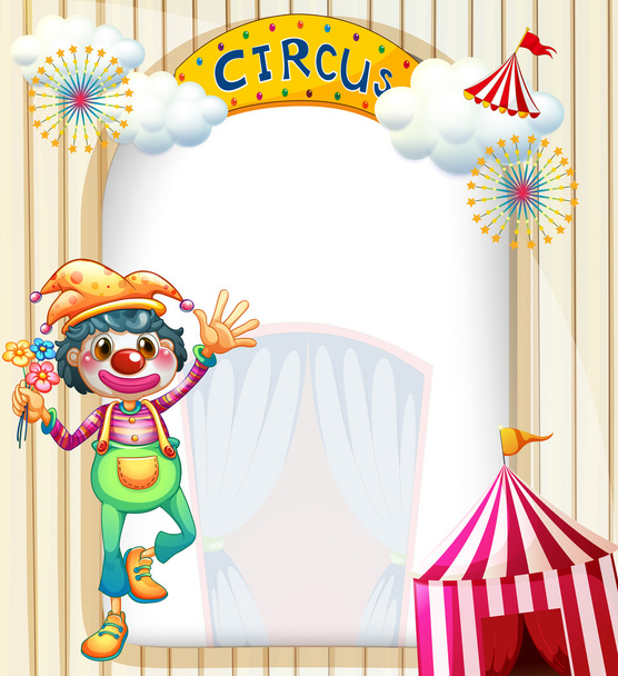 ένα τσίρκο είσοδο με κλόουν - Διάνυσμα, εικόνα
