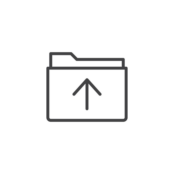 Upload folder line icon, outline vector sign, linear style pictogram isolated on white. Symbol, logo illustration. Editable stroke - Vektor, Bild