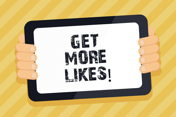 Signo de texto que muestra Get More Likes. Foto conceptual Recomendaciones para tener seguidores adicionales en redes sociales
. - Foto, imagen