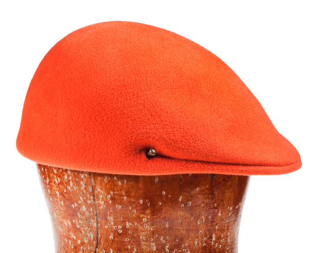 Filz orange flache Mütze - Foto, Bild