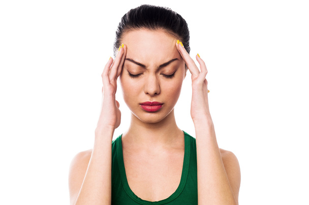 Asian woman having headache - Foto, Imagem