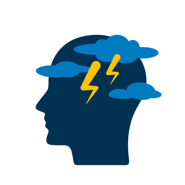 Symbole d'une personne souffrant de conditions météorologiques et de troubles mentaux. illustration vectorielle plate isolée sur fond blanc
 - Vecteur, image