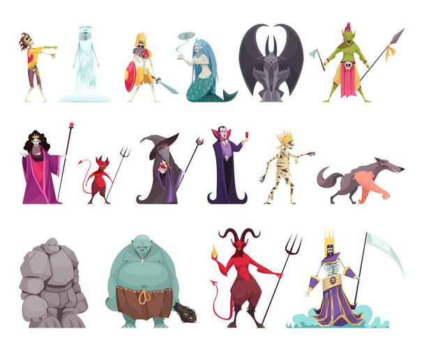 Evil Characters Fantasy Set  - Vector, Image