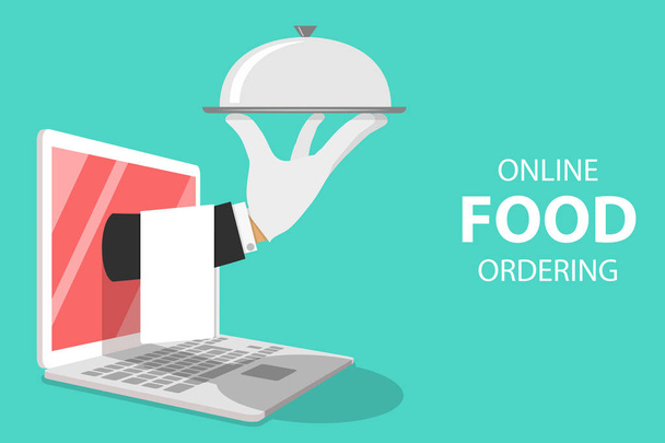 Isometric flat vector concept for online food ordering. - Vector, Image