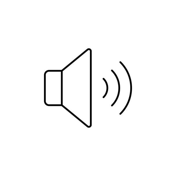sonido, icono de contorno de volumen. Los signos y símbolos se pueden utilizar para la web, logotipo, aplicación móvil, interfaz de usuario, UX sobre fondo blanco
 - Vector, Imagen