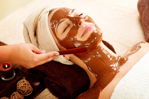 Chocolate Mask Facial Spa. Beauty Spa Salon - Фото, изображение