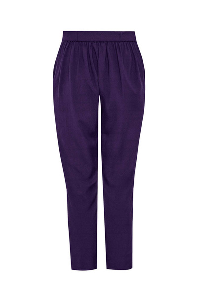 Stylish purple womens narrow leg pants isolated on white background - Photo, Image
