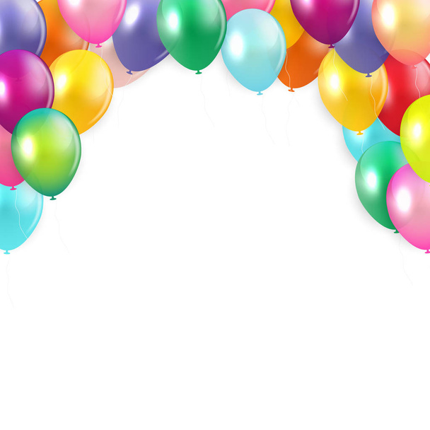 Glossy Happy Birthday Balony Tło Wektor Ilustracja eps10 - Wektor, obraz