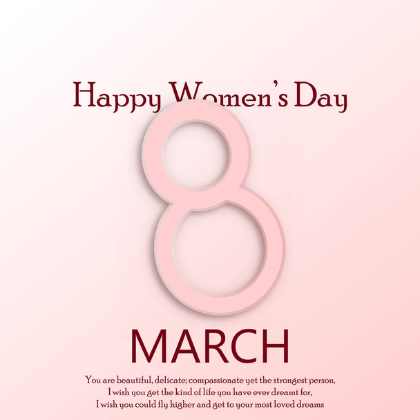 Поздравительная открытка на женский день. Вектор
 - Вектор,изображение