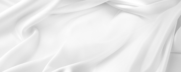 Vértes hullámzott fehér selyem szövet - Fotó, kép