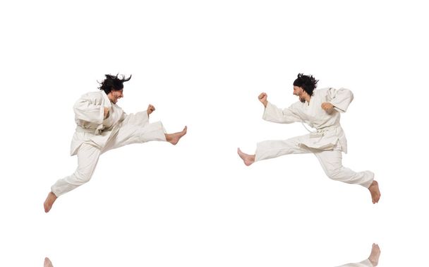 karate bojovník izolovaný na bílém - Fotografie, Obrázek