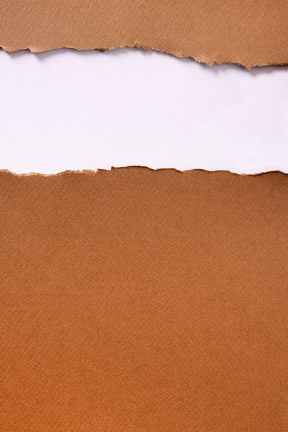 Déchiré bande de papier brun fond d'en-tête vertical
 - Photo, image
