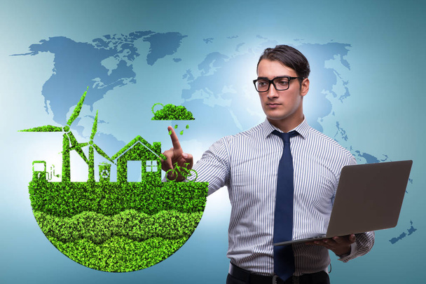 Businessman in ecological green concept - Photo, Image