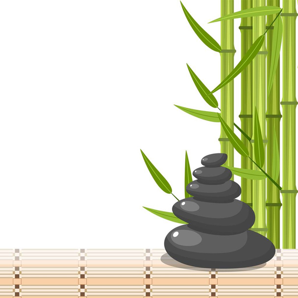 Bambusz és a kövek - spa háttér - Vektor, kép