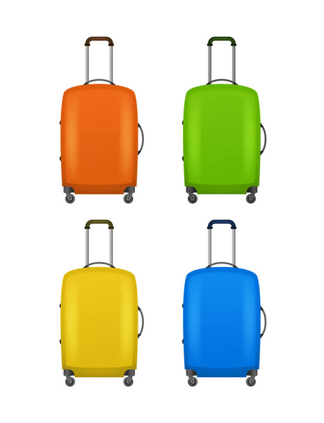 Realistic Detailed 3d Bag for Traveling Set. Vector - Vektör, Görsel