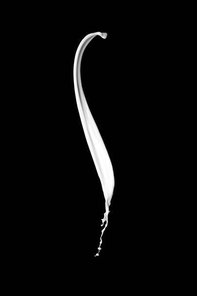 splash of milk on a black background - Photo, image