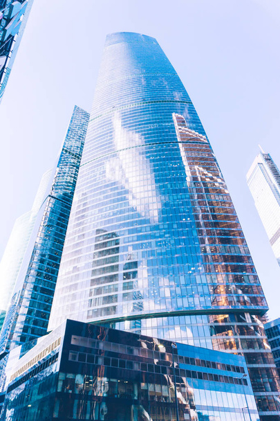 Moskwa-City wieżowce: Moscow International Business Center. Nowoczesna architektura w Moskwie - Zdjęcie, obraz