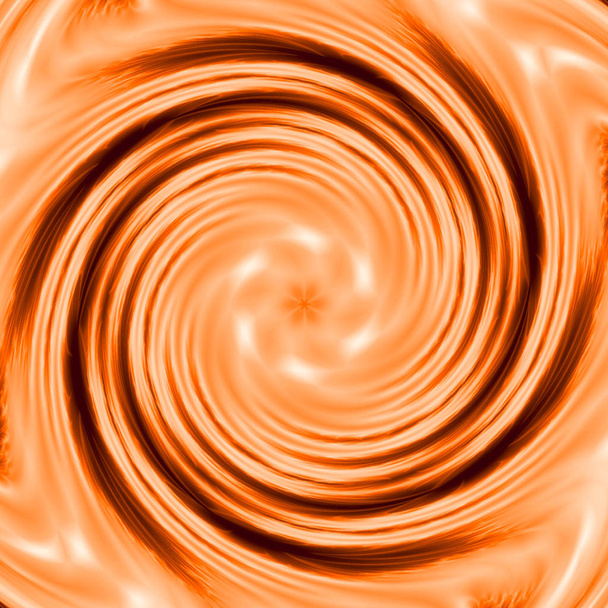 pomarańczowy złota lub marchew kolor Fraktal obracania spirala transparent z gwiazdę lub kwiat w centrum - Zdjęcie, obraz