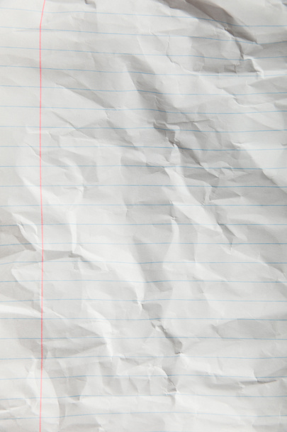 top view of blank lined crumpled page  - Photo, Image