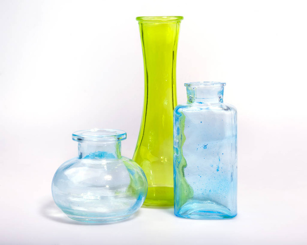 Vintage transparent glass flower vases - Foto, Imagem