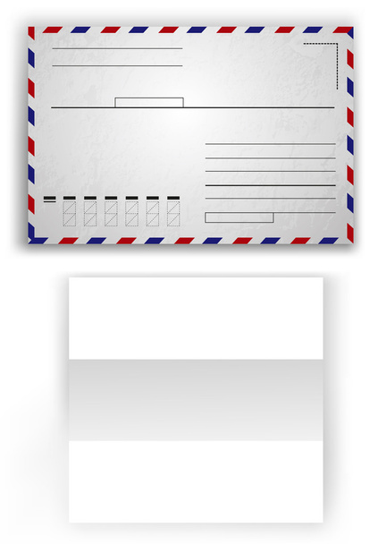 papel branco em branco e envelope
 - Vetor, Imagem