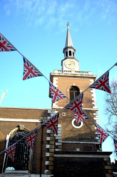 Церква з британським прапори - Фото, зображення