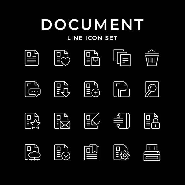 Establecer iconos de línea de documento
 - Vector, Imagen