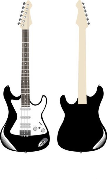 κιθάρα εμπρός και πίσω που απομονώνονται σε λευκό - Διάνυσμα, εικόνα