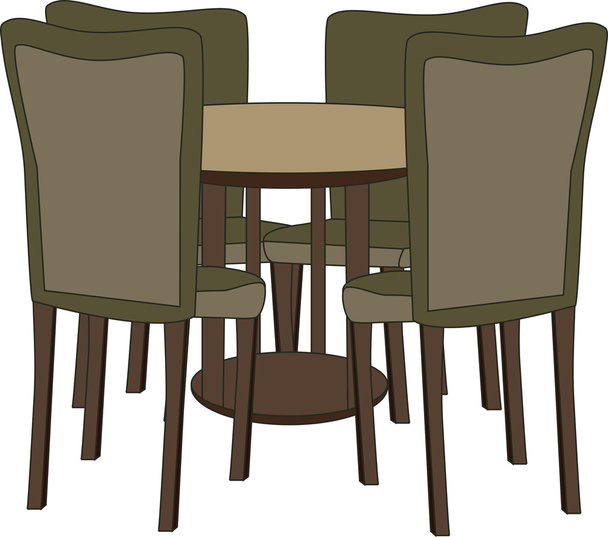 テーブルと椅子 4 脚ベクトル - ベクター画像