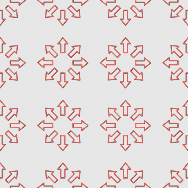 collage de flechas rojas en círculos sobre fondo gris, patrón de fondo sin costuras
 - Foto, imagen