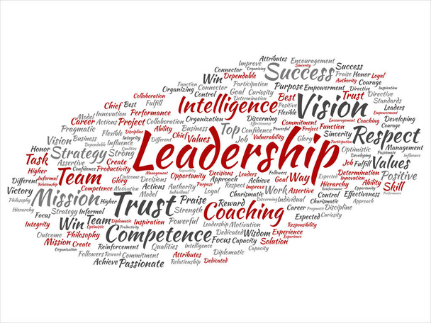 Vektör kavram ya da kavramsal iş liderlik strateji, yönetim değer kelime bulutu arka plan izole. Başarı, başarı, sorumluluk, yetki, istihbarat veya yetki metin kolaj - Vektör, Görsel
