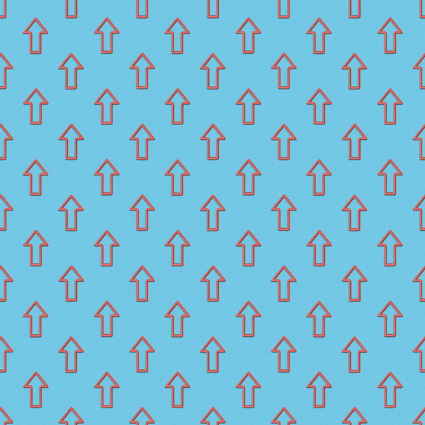 collage of seamless background pattern with red pointers on blue background  - Фото, зображення