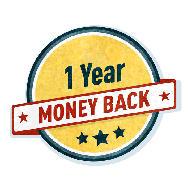 один рік гарантії повернення грошей значок, Векторні ілюстрації
      - Вектор, зображення