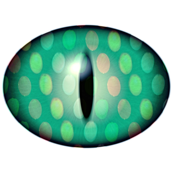 緑の目のイラスト、四角形や円のアイリス - 写真・画像
