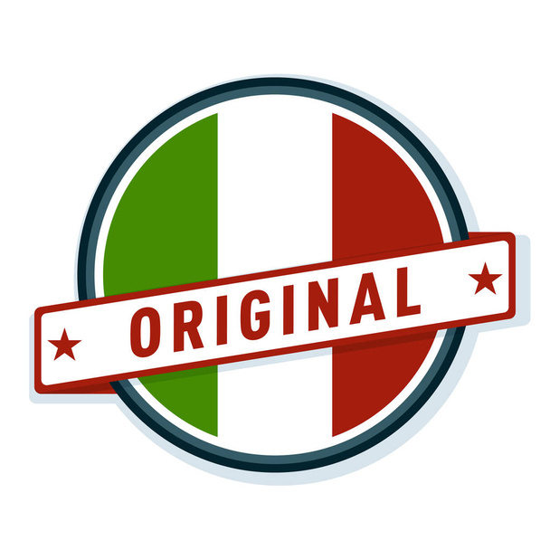 botón con texto Bandera original e italiana, Vector, ilustración
 - Vector, Imagen