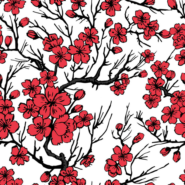 Vector illustration of sakura background - Διάνυσμα, εικόνα