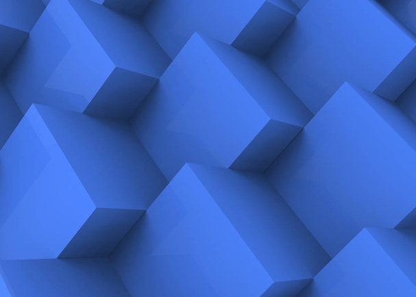 blue 3D illustration of cubes  - Foto, Imagem
