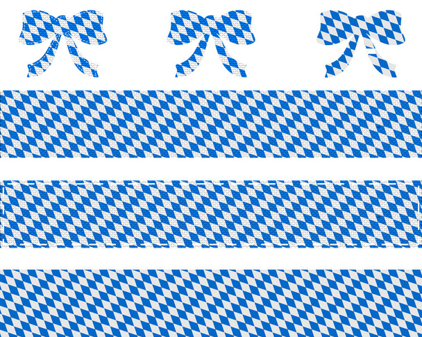 Баварські прапор на стрічці та лук - Вектор, зображення