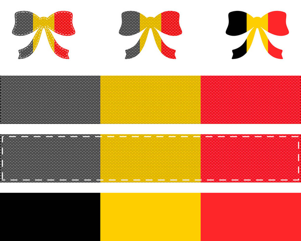 Belgische Flagge an Band und Schleife - Vektor, Bild