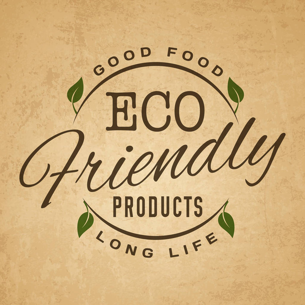 natürliche Bio-Lebensmittel-Logo auf Papier Hintergrund - Vektor, Bild