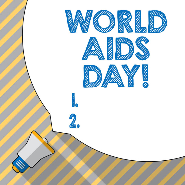 世界エイズデーを示すテキスト記号。12 月 1 日、エイズの意識を高めることに捧げ概念的な写真. - 写真・画像