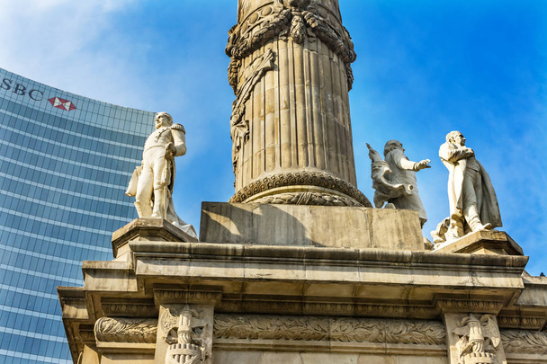 Mexico City, Mexico -  January 2, 2019 Statues Independence Angel Monument Mexico City Mexico. Built in 1910 celebrating Independence war in early 1800s. Remains of heroes in monument. - Fotó, kép